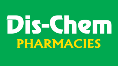 Dis-Chem Pharmacies logo featuring a modern design, promoting cashier job opportunities for exceptional customer service.